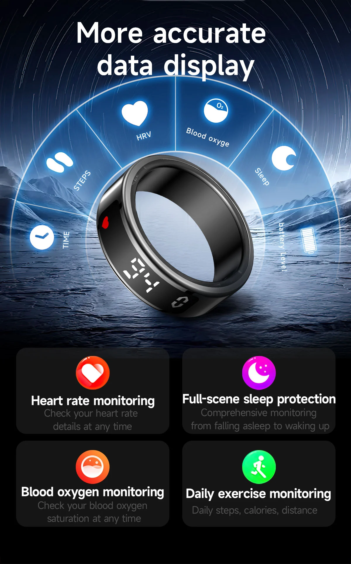 Waterproof Health Smart Ring Performance Waterproof Health Smart Ring Performance