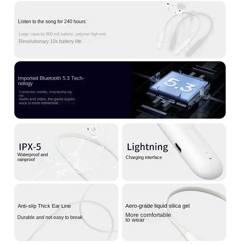 Neckband Sport Earphones feature Neckband Sport Earphones feature