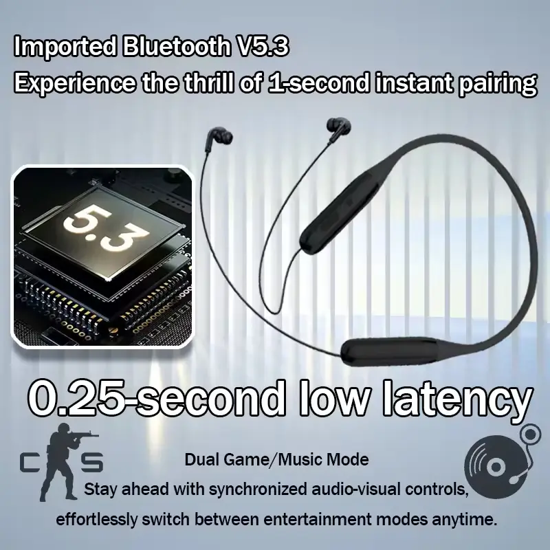 Neckband Sport Earphones feature Neckband Sport Earphones feature