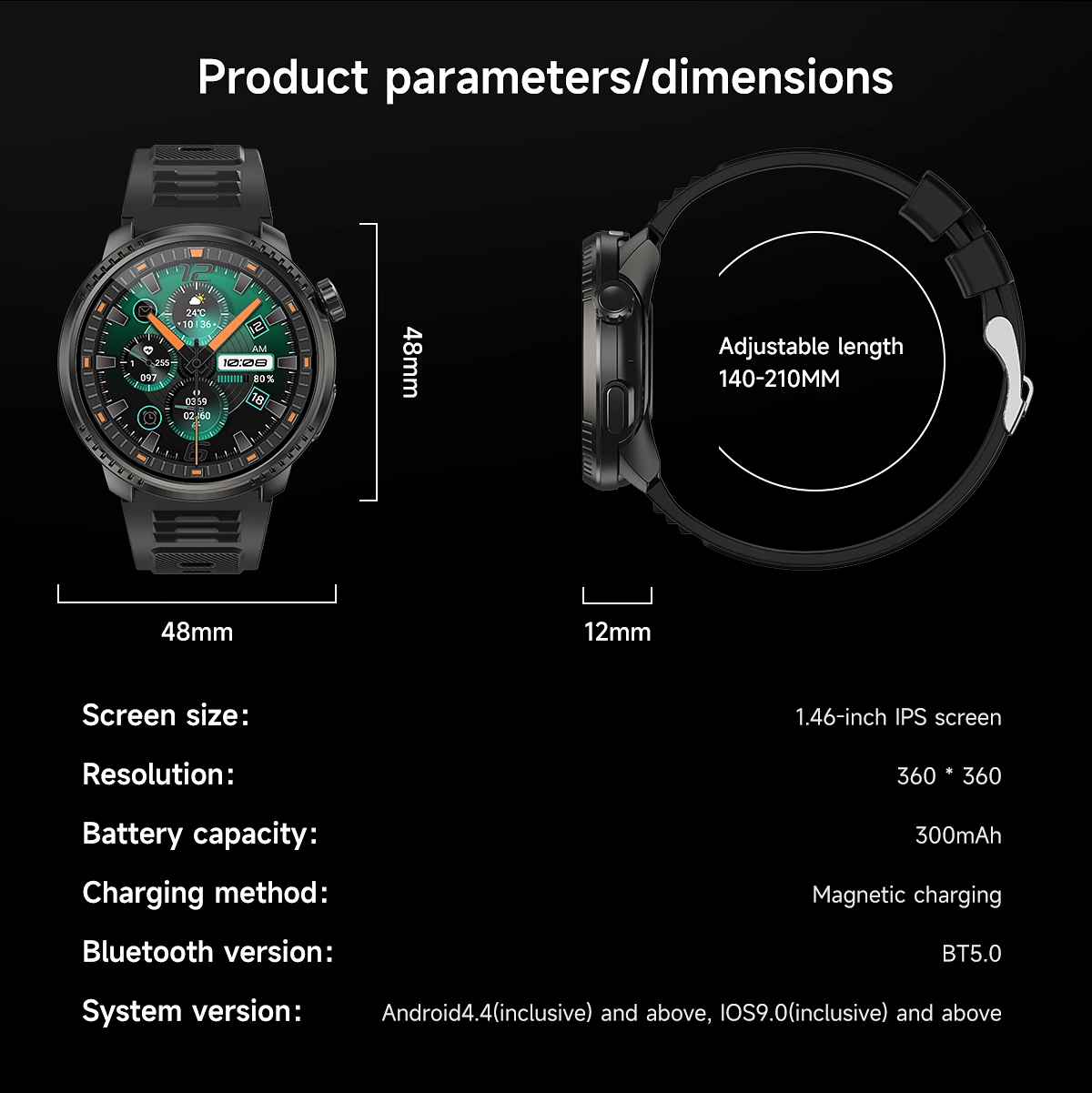 Training Load Recovery Smartwatch size