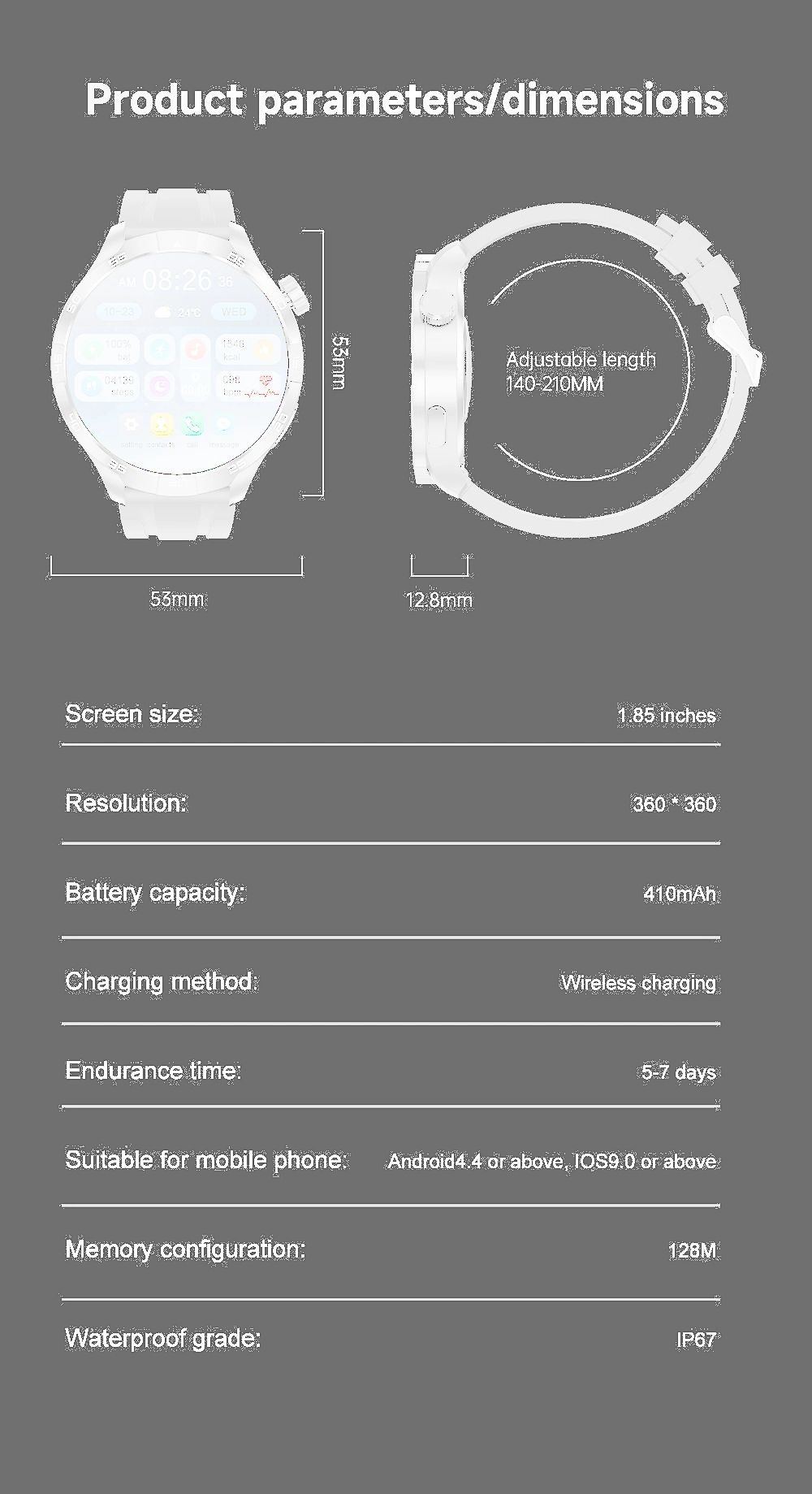 Smooth Sports Watch size