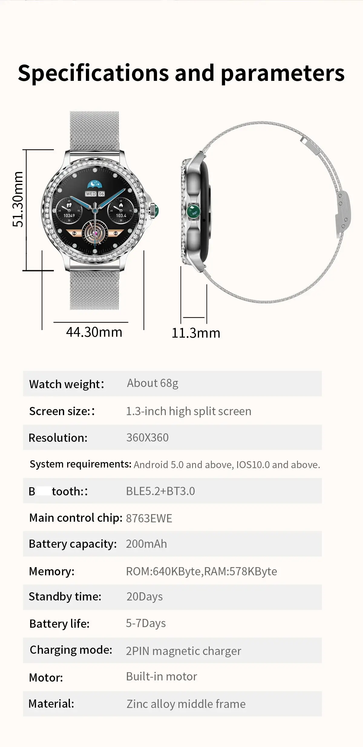 Elegant Rose Gold Watch size Elegant Rose Gold Watch size