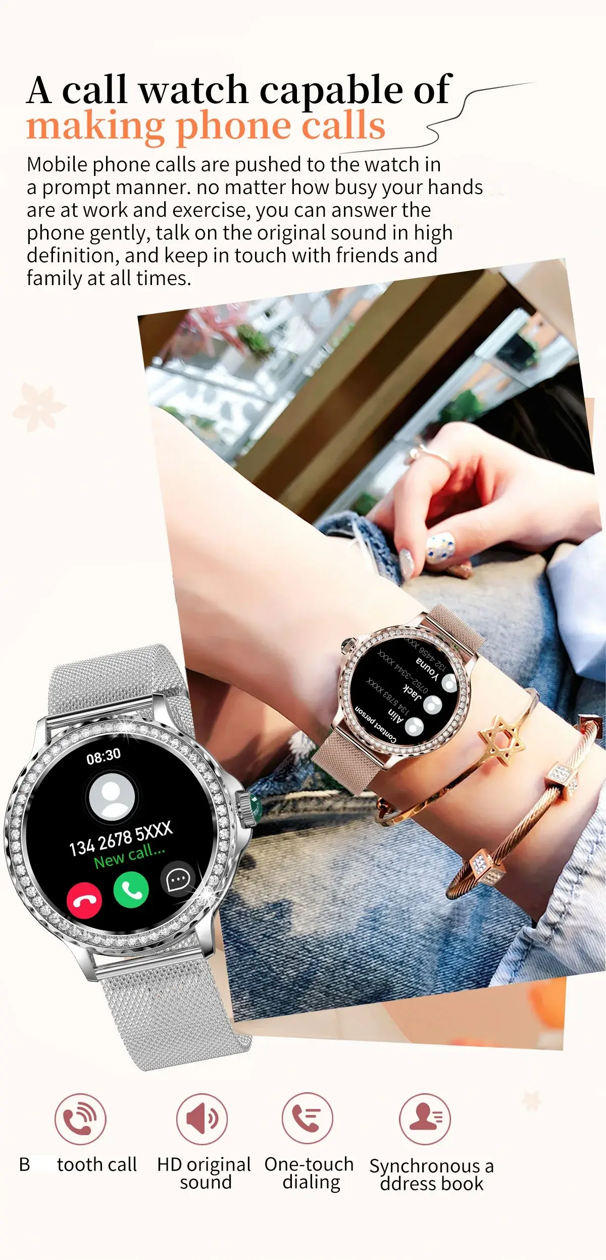Elegant Rose Gold Watch function Elegant Rose Gold Watch function