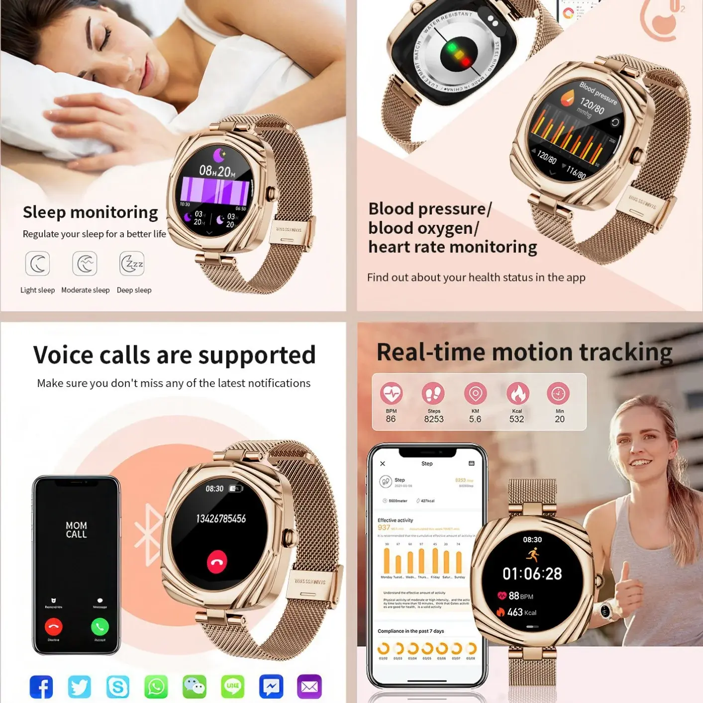 AMOLED Fitness Watch function and scene