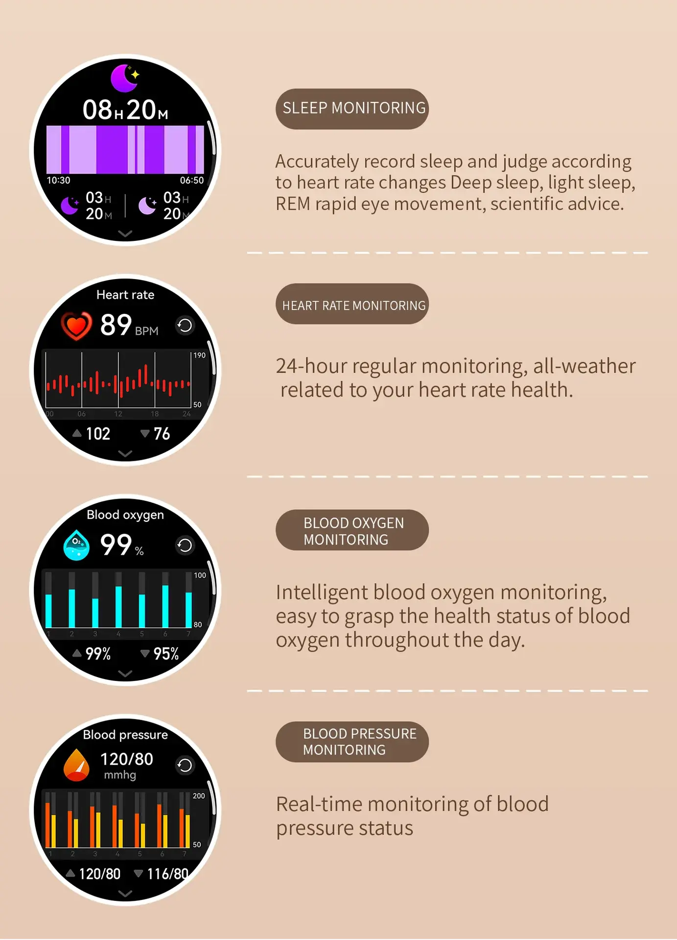 AMOLED Fitness Watch function