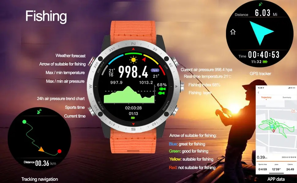 Rugged GPS Compass Smartwatch function