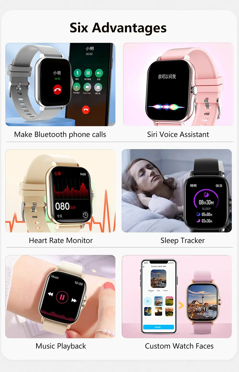 Large Display Lightweight Daily Smartwatch function