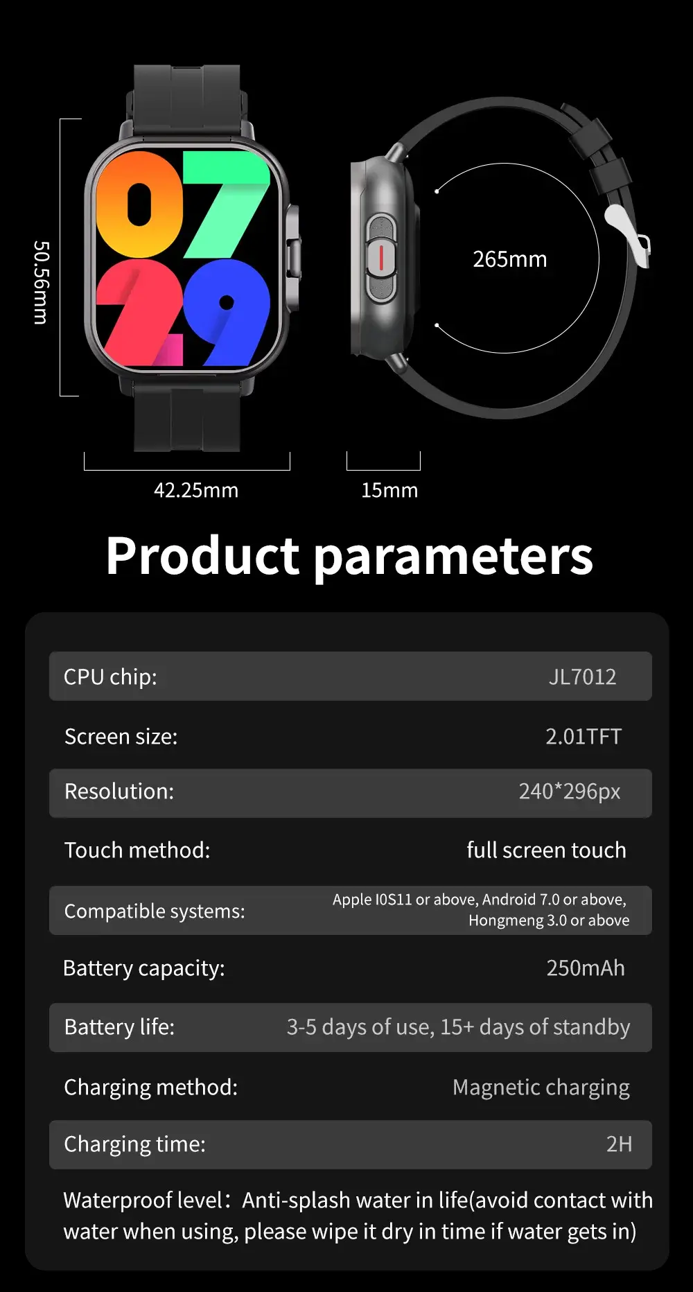 Smartwatch 2 in 1 size