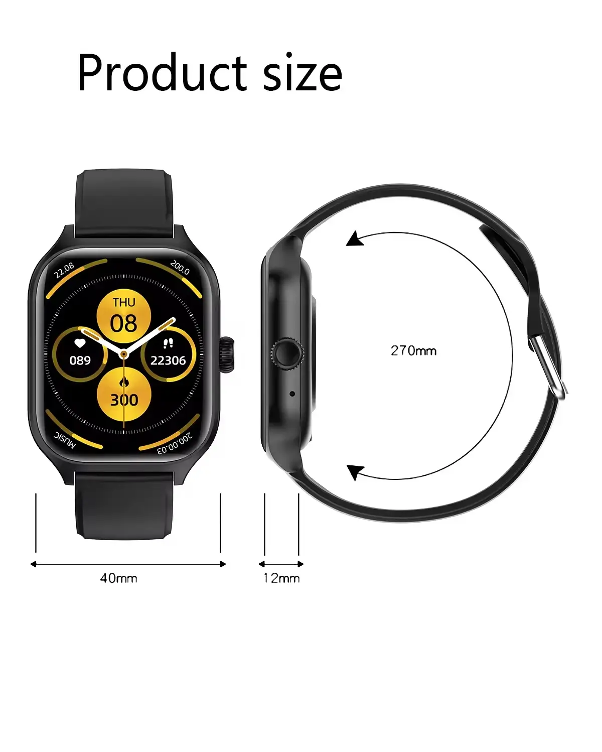 Classic Style Smartwatch size