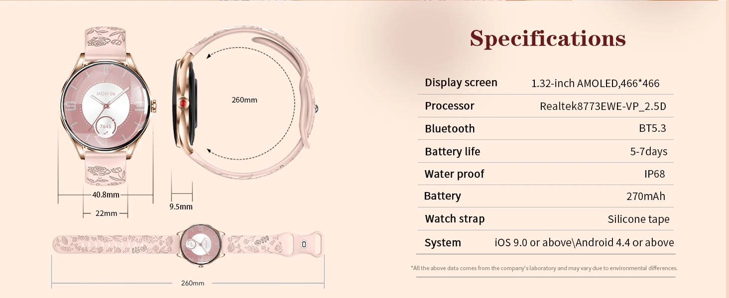 Women’s Metal Health Smartwatch size