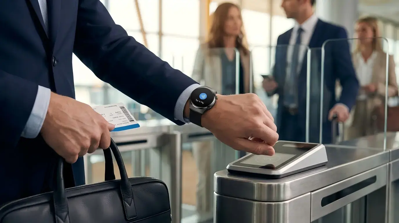 NFC smartwatch for business travel