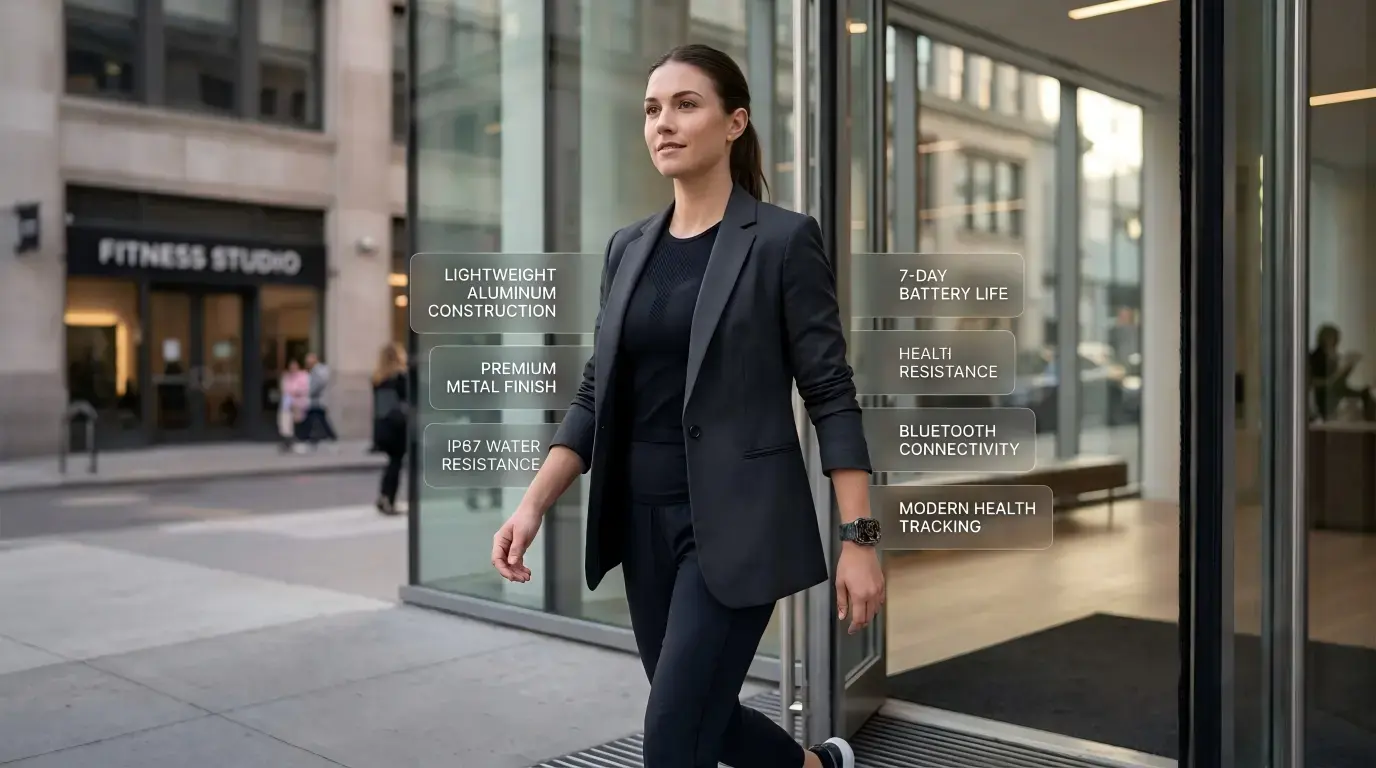 Lightweight aluminum smartwatch for all-day comfort. Lightweight aluminum smartwatch for all-day comfort.