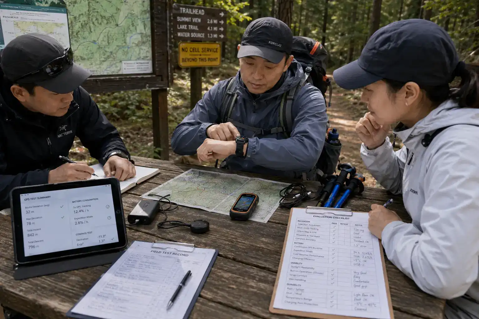 GPS hiking watch battery and navigation testing.