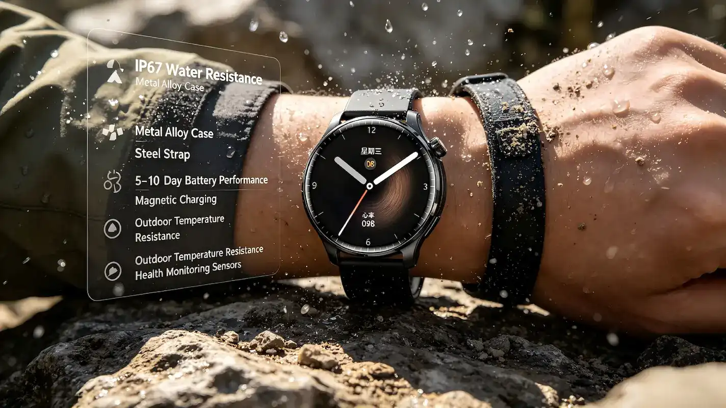 Outdoor smartwatch durability testing for harsh environments. Outdoor smartwatch durability testing for harsh environments.