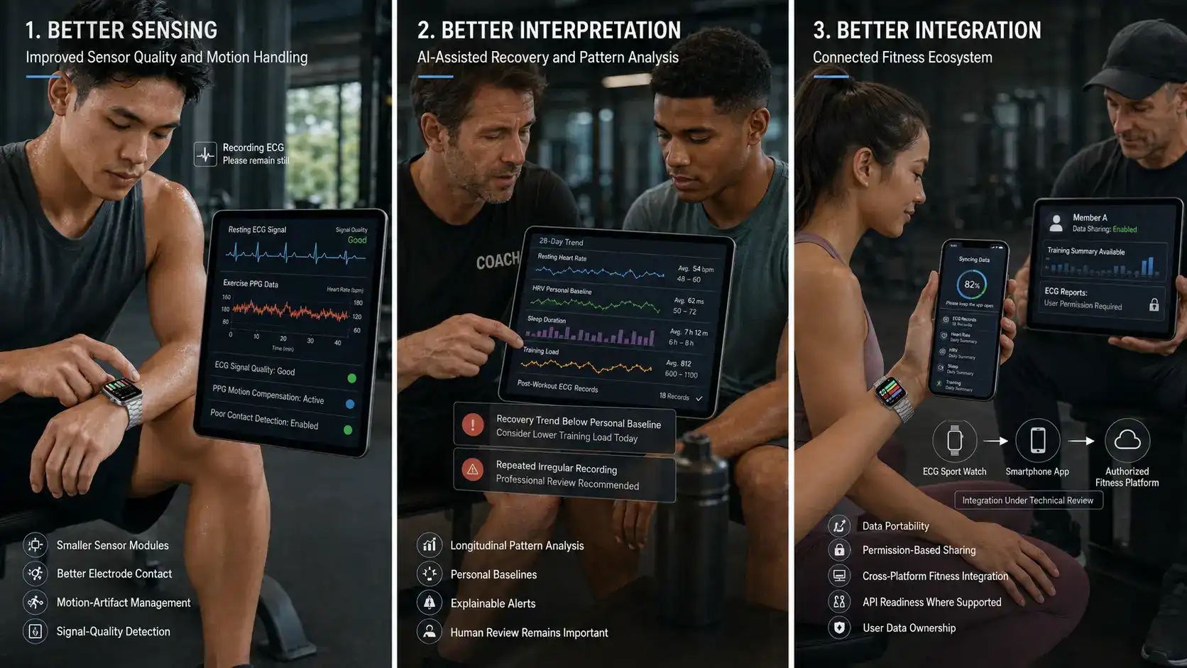Technology trends in ECG fitness wearables. Technology trends in ECG fitness wearables.