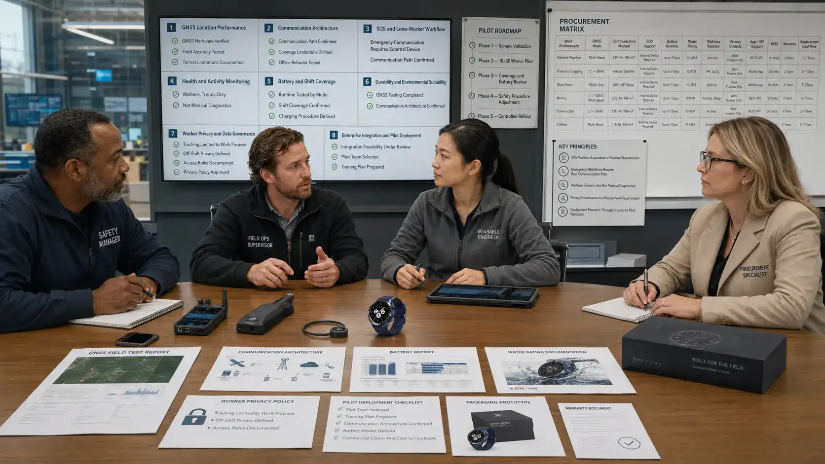 Company reviewing GPS smartwatch safety deployment.