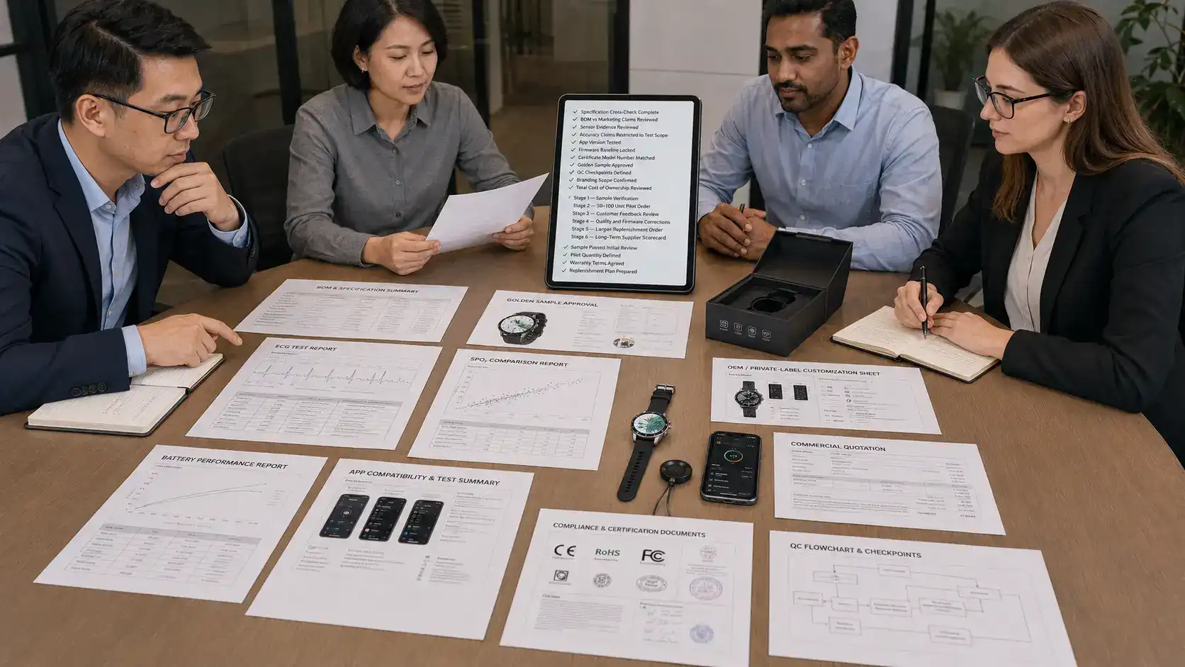 Wearable company reviewing an ECG SpO₂ supplier.