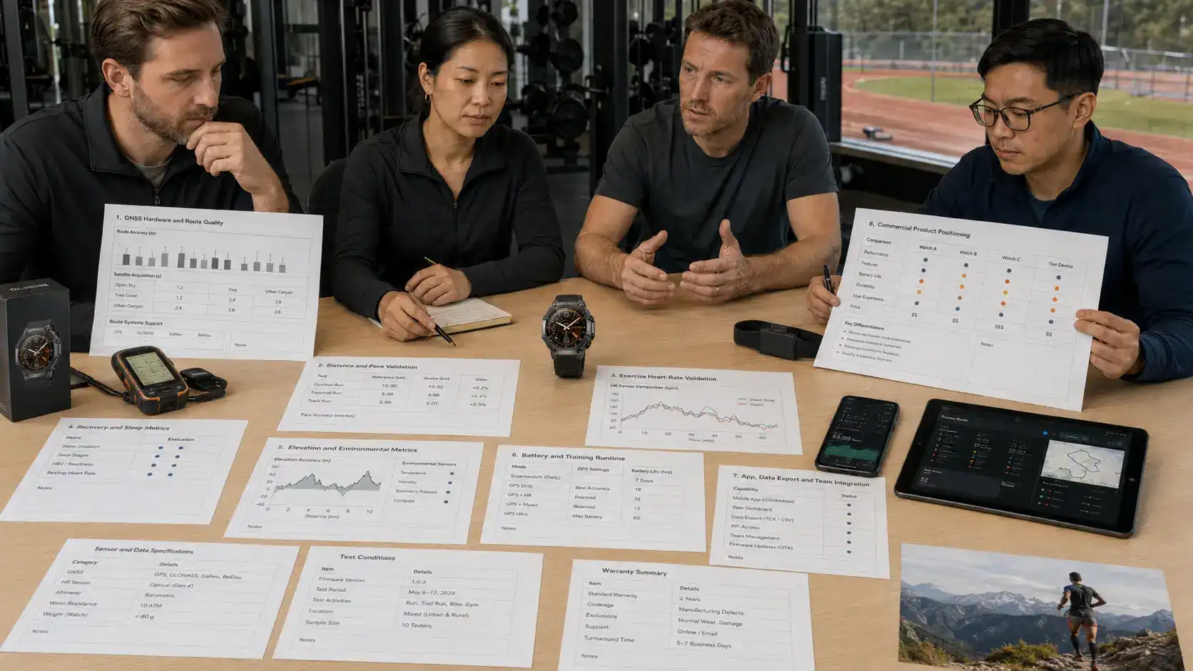 Fitness company validating athletic smartwatch metrics.