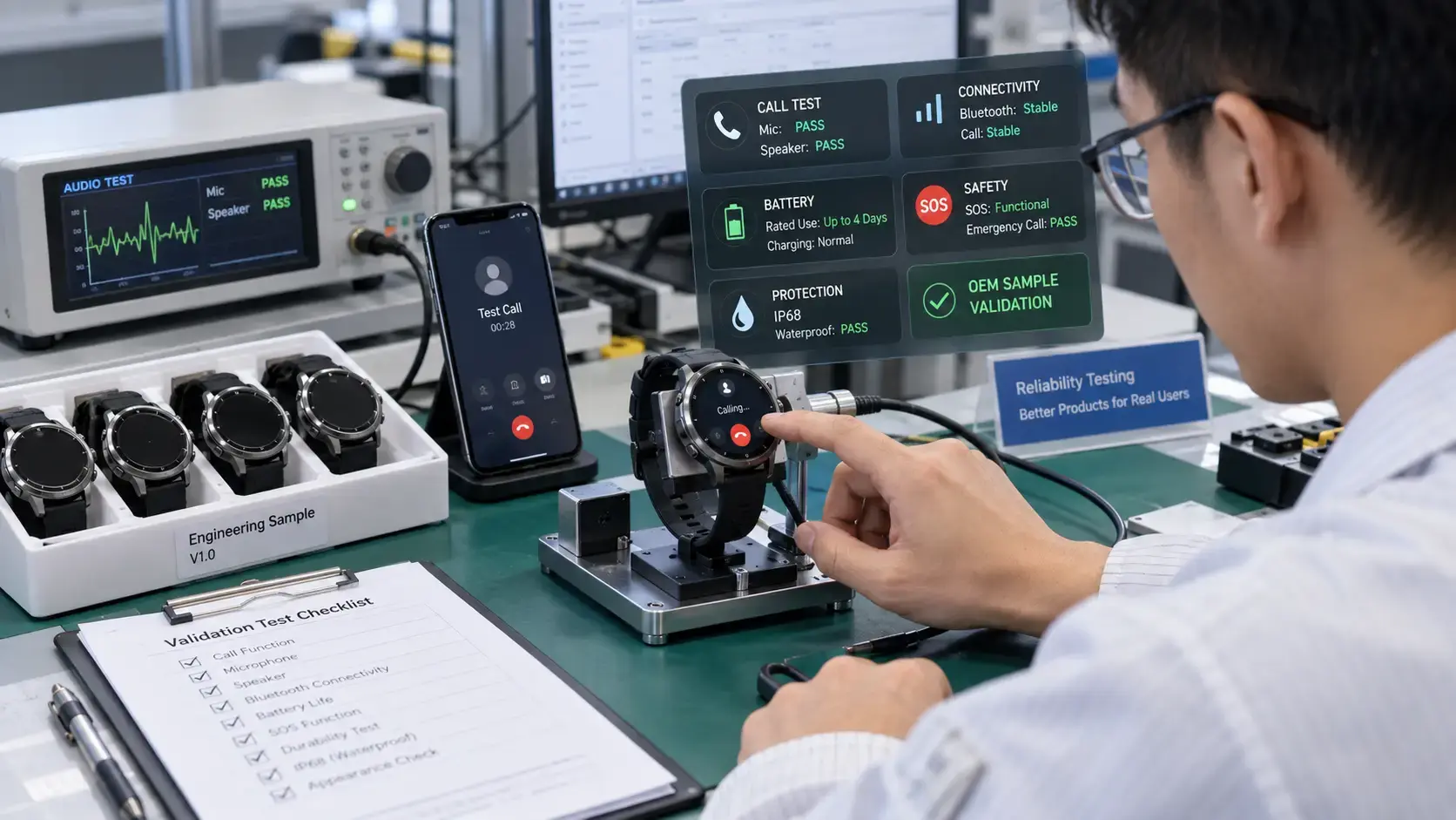 OEM voice call watch sample testing OEM voice call watch sample testing