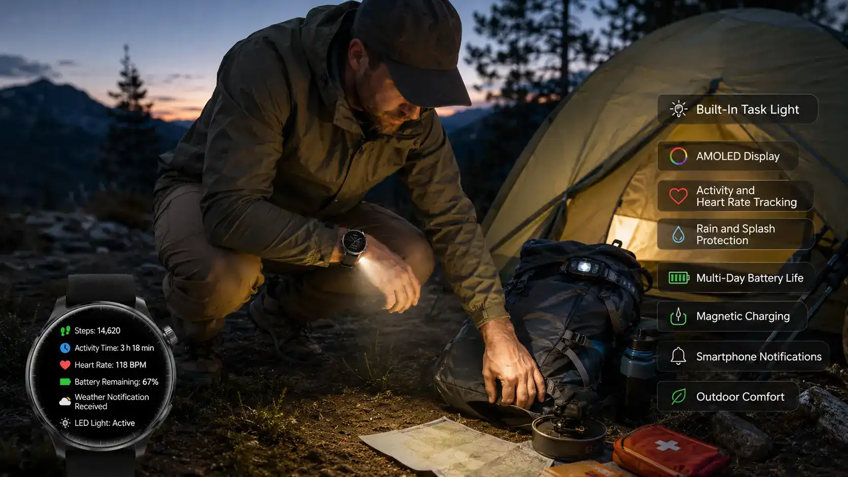 Best Outdoor Light Smartwatch Guide for Hikers and Campers