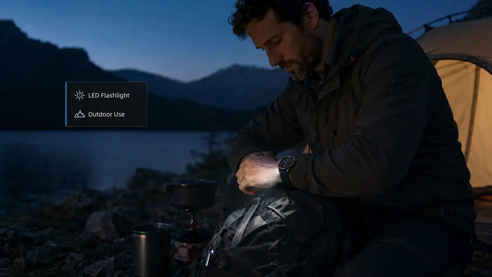 Outdoor Light Smartwatch for Camping and Travel Solutions