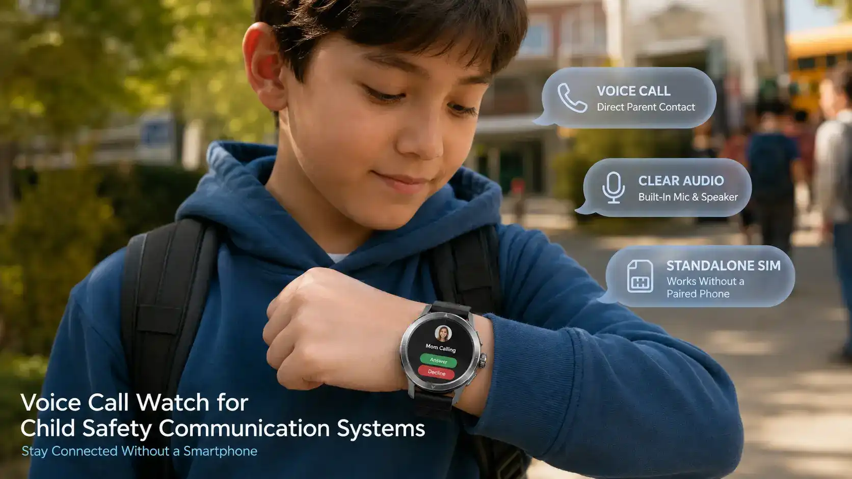Voice Call Watch for Child Safety Communication Systems