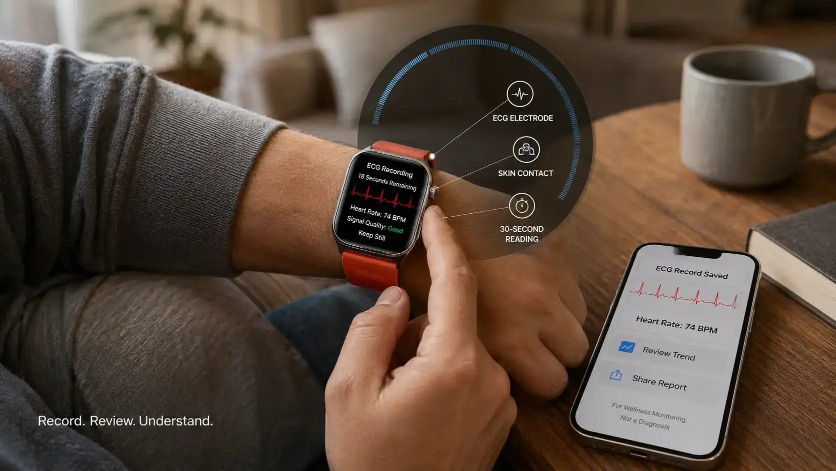 ECG Health Smartwatch with Long Battery Life