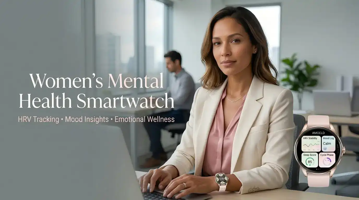 Women’s Mental Health Smartwatch with HRV and Mood Insights