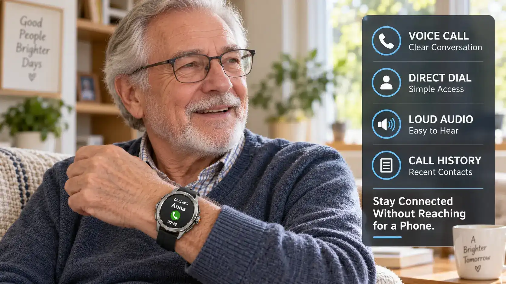 Voice Call Watch for Senior Safety and Remote Communication