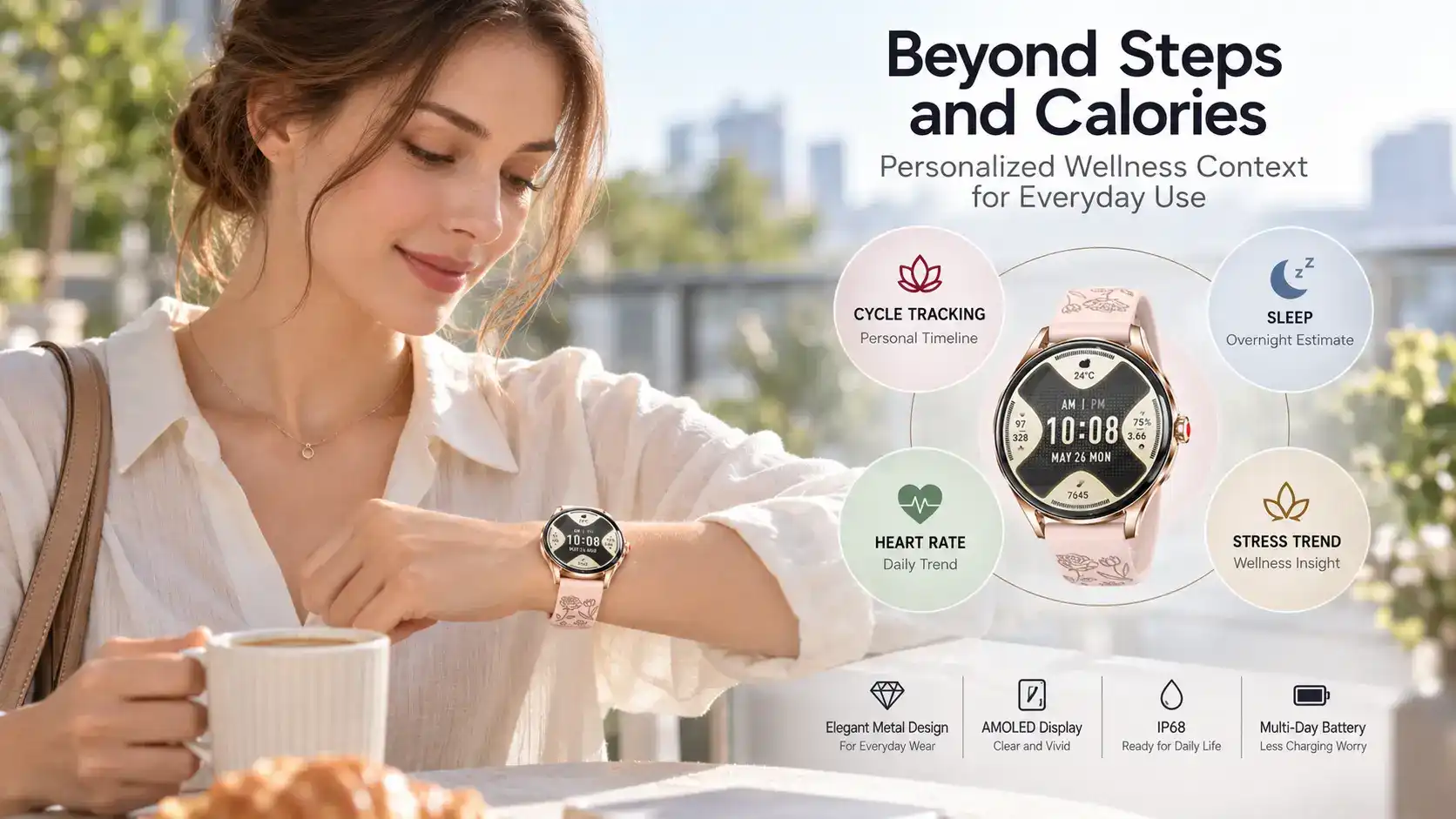 Women’s Metal Health Smartwatch vs Traditional Fitness Trackers